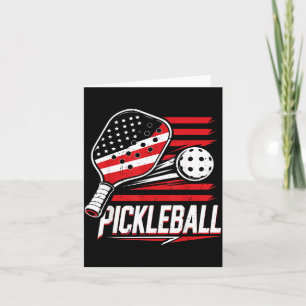 Cartão Pickleball Feminino 4 de Julho Bandeira Americana