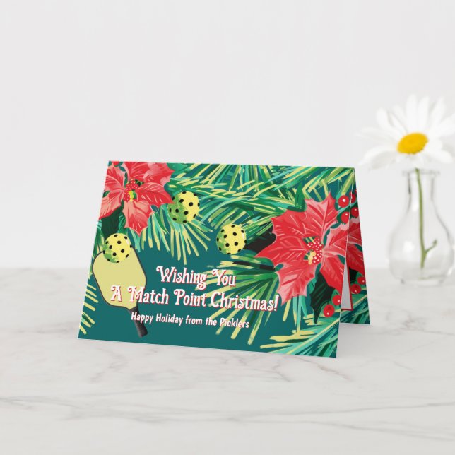 Cartão "Pickleball Holiday Cheer"! (Planta pequena)