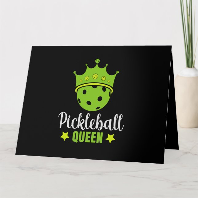 Cartão Pickleball Queen Funny Pickle Queen (Frente)