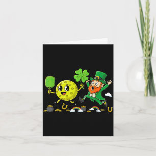 Cartão Pickleball shamrock trevo dia de sao patrício femi