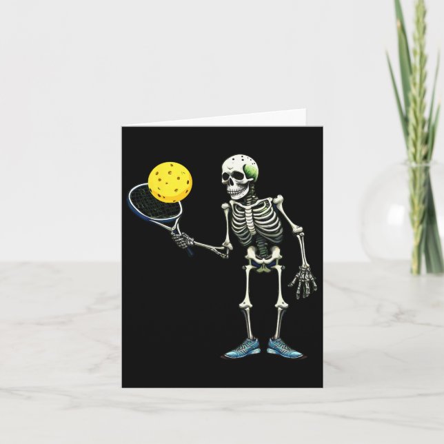 Cartão Pickleball Skeleton Tee Halloween Costume Pickleba (Frente)