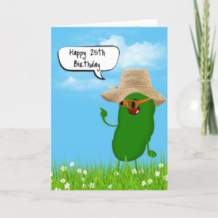 Cartão Picle Person With Hat for 25 Birthday
