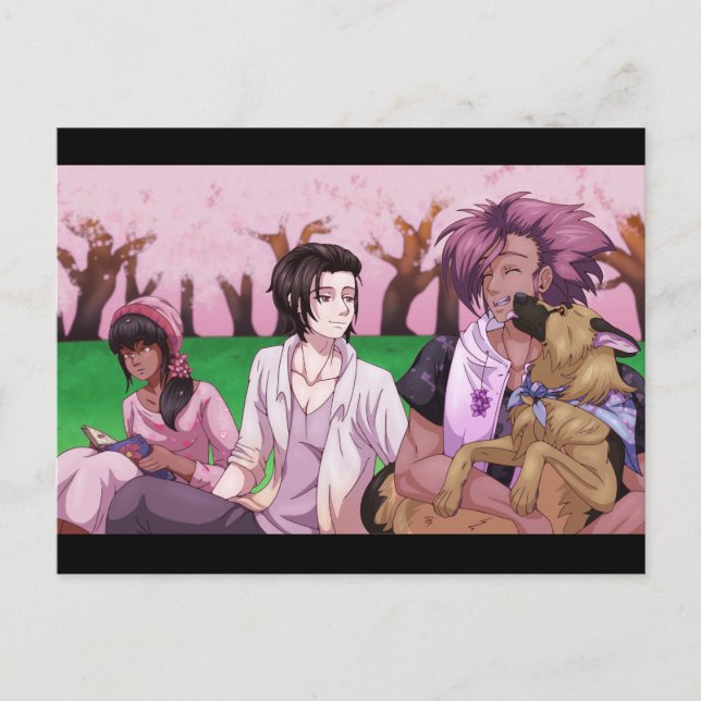 Cartão Picnic Cherry Blossom (Frente)