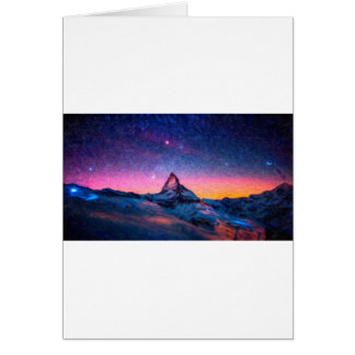 Cartão Pico alto da noite do inverno