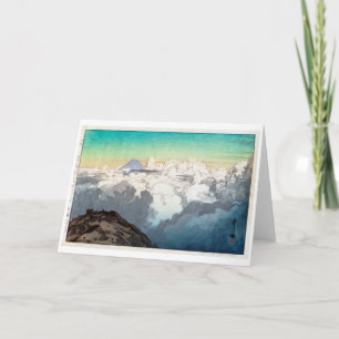 Cartão Pico de Komagatake, Hiroshi Yoshida, Woodcut