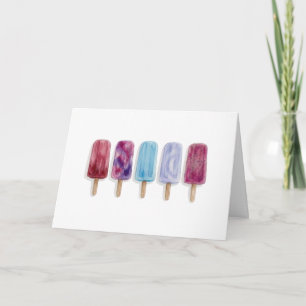 Cartão Picolés pintura aquarela artes de verão vibes