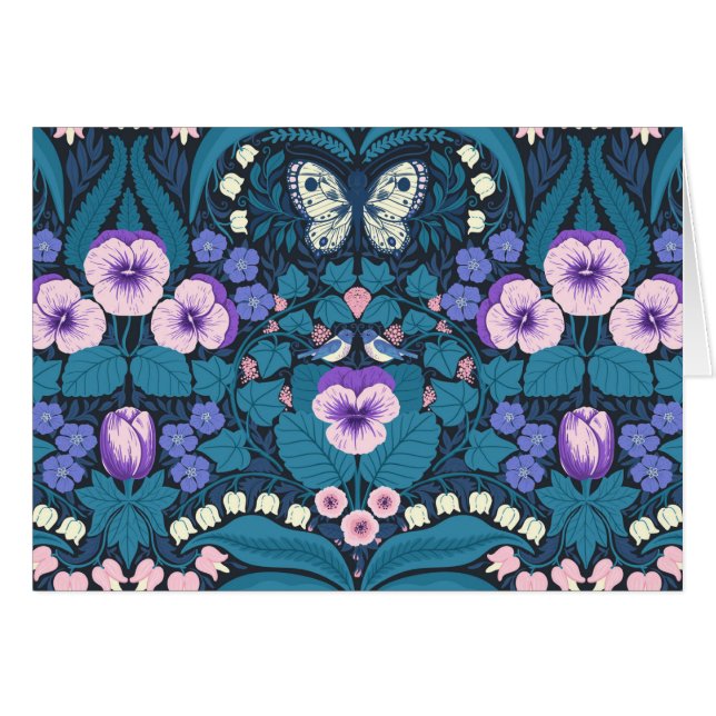 Cartão Picos, aves e borboletas (Frente Horizontal)