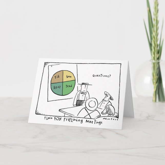 Cartão Pie Chart Amish Meeting (Frente)