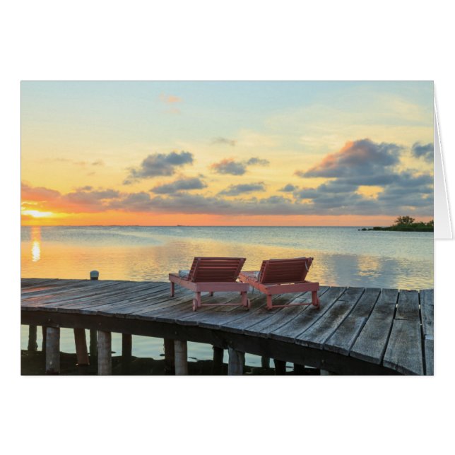 Cartão Pier com vista para o oceano, Belize (Frente Horizontal)
