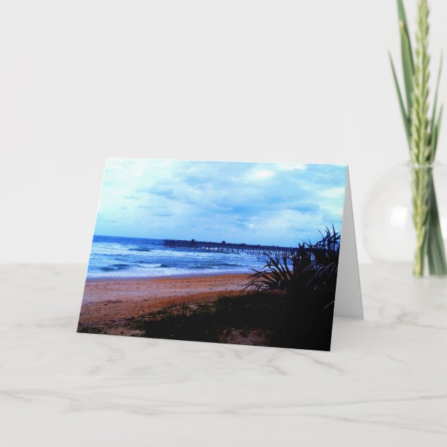 Cartão Píer de Pesca de Praia da Flagler (Frente)