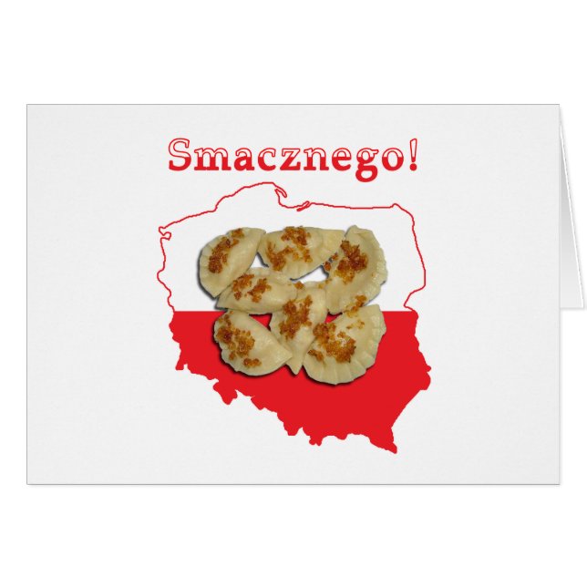 Cartão Pierogi Smacznego Mapa Polonês (Frente Horizontal)