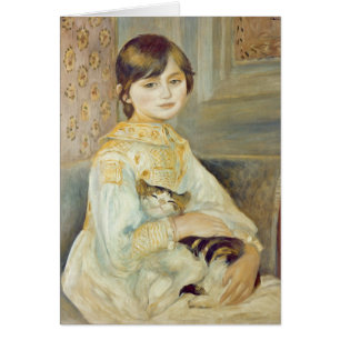 Cartão Pierre A Renoir Julie Manet com Cat