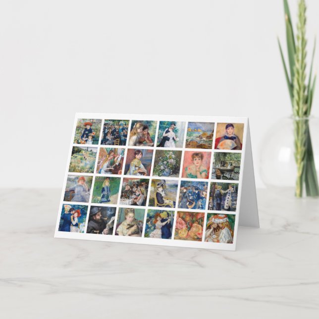 Cartão Pierre-Auguste Renoir - Colagem em Grade de Master (Frente)