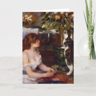 Cartão Pierre-Auguste Renoir- Rapariga e Gato