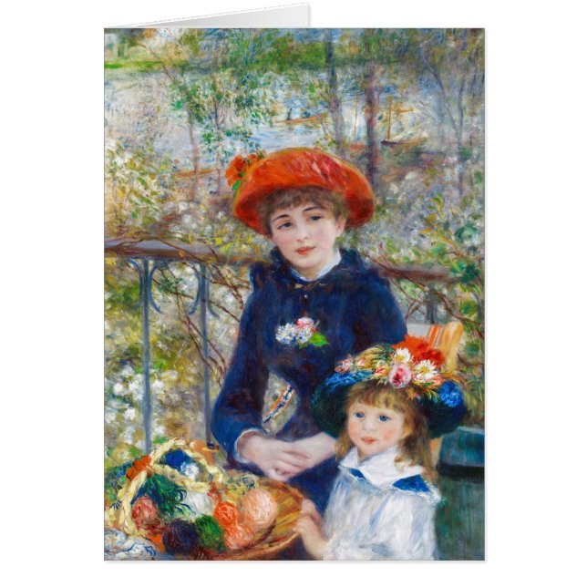 Cartão Pierre-Auguste Renoir Two sisters on terrace Note (Frente)