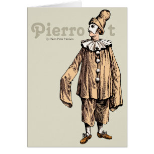 Cartão Pierrot por Hans Peter Hansen CC0740 arte dinamarq