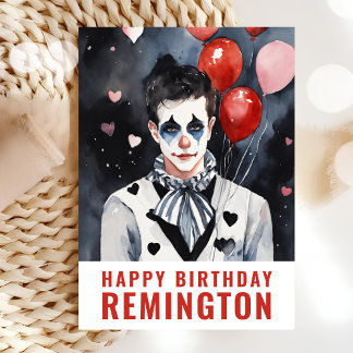 Cartão Pierrot preto e branco