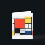 Cartão Piet Mondrian Composição Vermelho Amarelo Azul<br><div class="desc">Composição de Piet Mondrian com Azul Amarelo Vermelho e Preto</div>