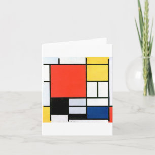 Cartão Piet Mondrian Composição Vermelho Amarelo Azul