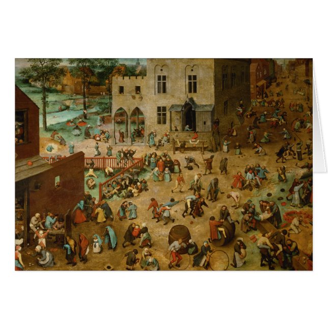Cartão Pieter Bruegel, o Velho - Jogos Infantis (Frente Horizontal)