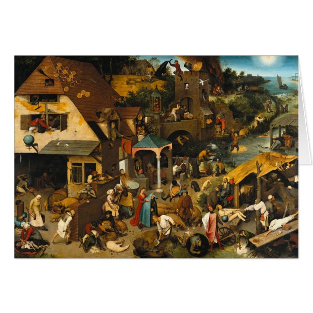 Cartão Pieter Bruegel, o Velho - Provérbios Países Baixos (Frente Horizontal)