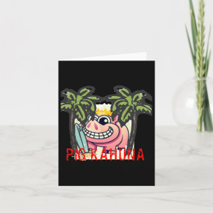 Cartão Pig Kahuna Tropical Hawaii Souvenir Surfing Beach