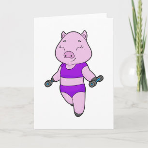 Cartão Pig Malhação Dumbbell