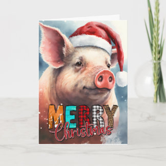 Cartão PIG para Papais noeis Feliz de Natal