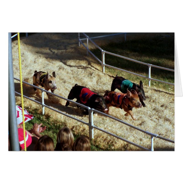 Cartão Pig race at County Fair - Card (Frente Horizontal)
