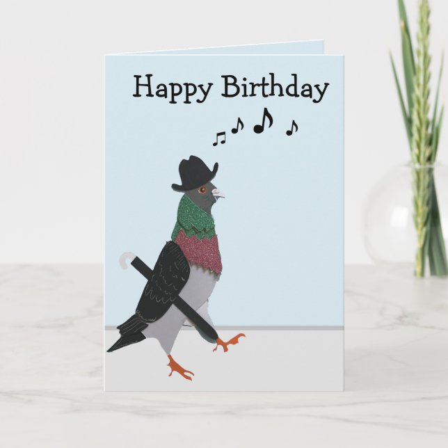Cartão Pigeon About Town Funny Birthday (Frente)