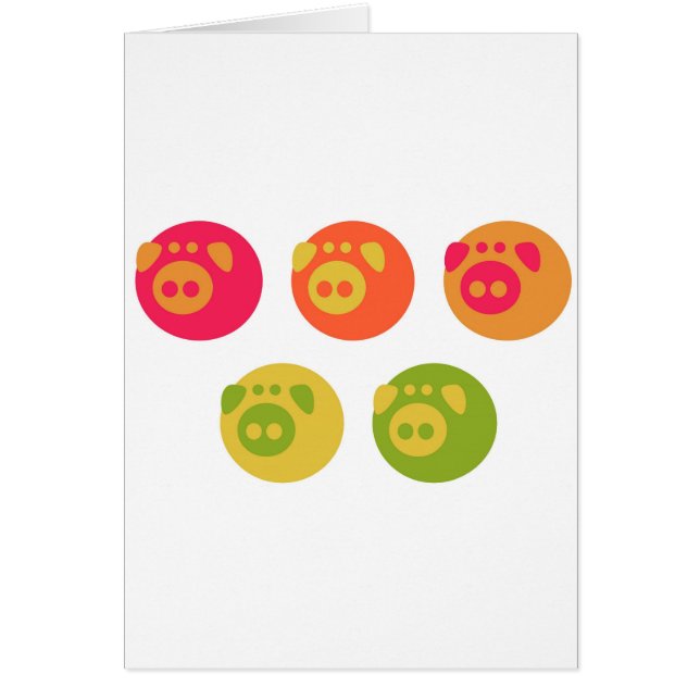 Cartão Piggies colorido (Frente)