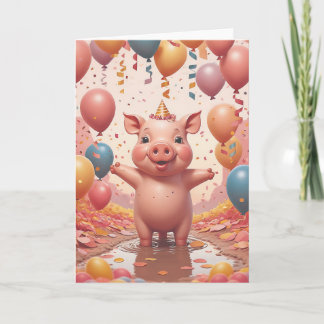 Cartão Piggy Party Birthday Delight