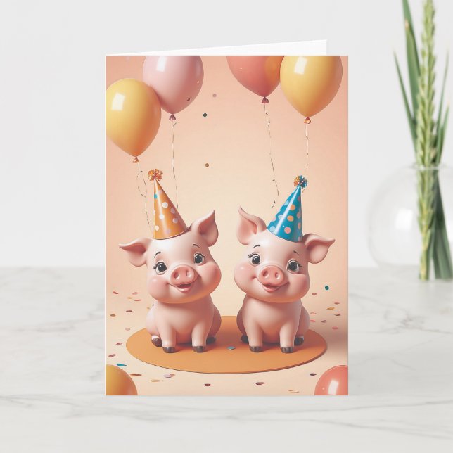 Cartão Piggy Party Time (Frente)