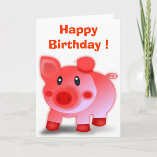 CARTÃO PIGGY PIGLET "FELIZ ANIVERSÁRIO"