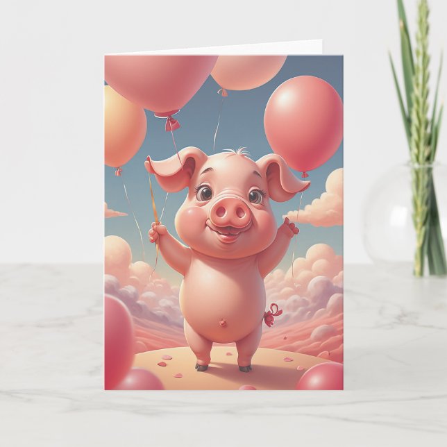 Cartão Piggy Sees the Future (Frente)