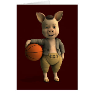 Cartão Piglet Basketballer