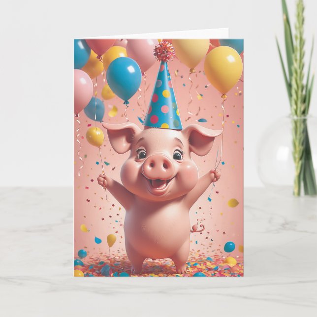 Cartão Piglet's Sunny Day Out (Frente)