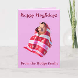 Cartão Pigs In Blankets A Cute Piglet Wrapped In A Throw