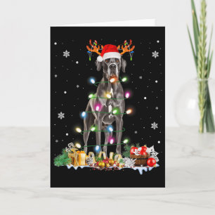 Cartão Pijama com Luzes de Fada e Chapéu de Papai Noel pa