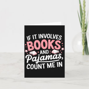 Cartão Pijama De Livro Amante De Livro Engraçado Leitura
