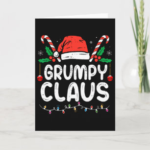 Cartão Pijama de Natal Combinando Luzes de Natal Grump