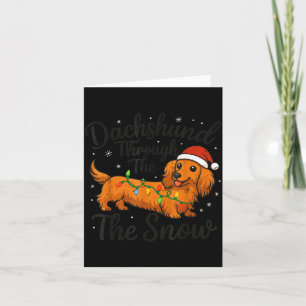 Cartão Pijama de Natal de Dachshund de Cabelo Longo na Ne