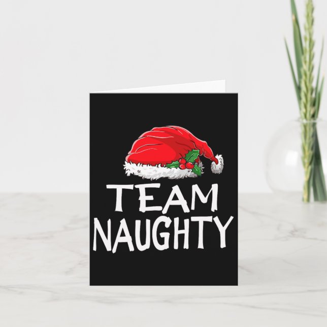 Cartão Pijama de Natal Engraçado da Equipe Santa Claus M (Frente)