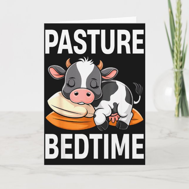 Cartão Pijama Divertido de Vacas de Pasto para Dormir Rou (Frente)