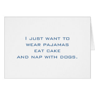Cartão Pijamas, bolo, sesta, cães