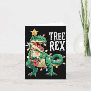 Cartão Pijamas de Natal Dinossauro Árvore Rex Homens Meni