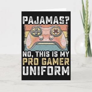 Cartão Pijamas Nenhum Pro Gamer Divertidos Video Games Ra