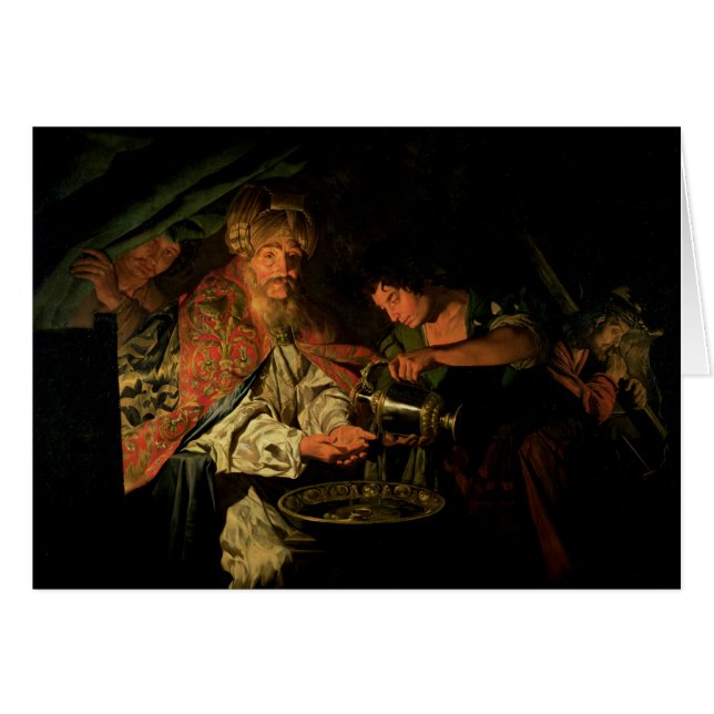 Cartão Pilate que lava suas mãos (óleo em canvas) (Frente Horizontal)