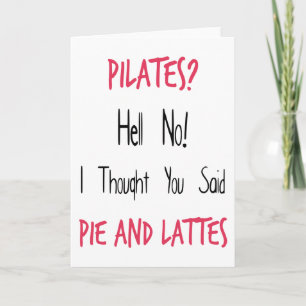Cartão Pilates Funny Quote, Black and Pink