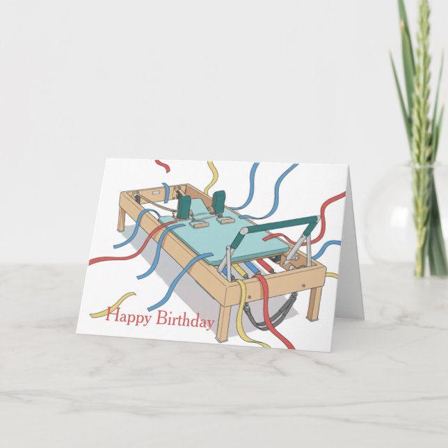 Cartão Pilates Reformer Streamer Birthday (Frente)